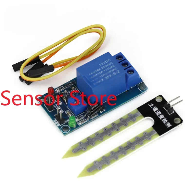 5PCS The Relay Control Module Of 12V Soil Moisture Sensor Automatically Waters Below  Humidity Start Switch.