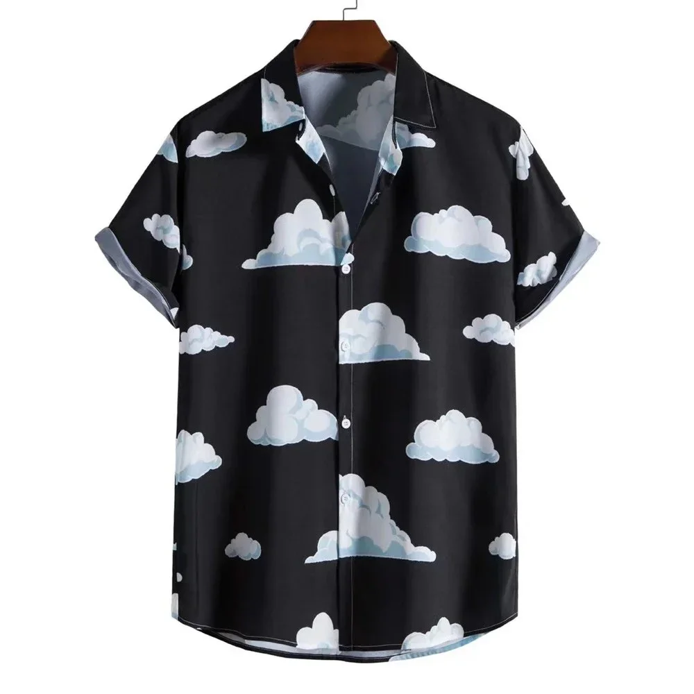 

Pop Summer Cloud 3D Print Hawaiian Shirts Men Women Casual Fashion Streetwear Short Sleeve Beach Shirt Male Tops Blouse Man Clot