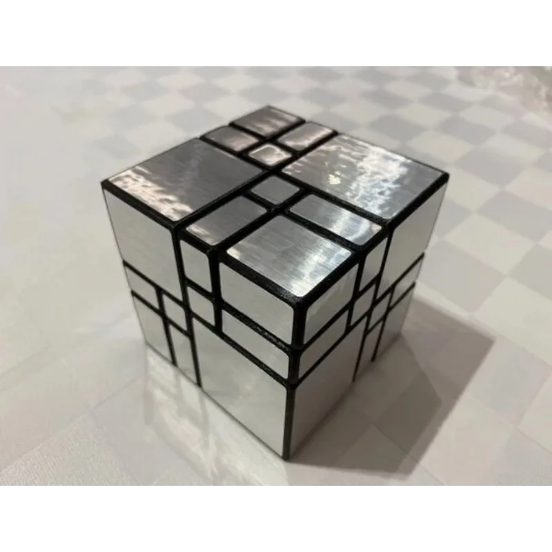 Calvin Puzzle 4x4 Cube AI zabandażowane lustro 4x4x4 Cube czarne ciało ze srebrną etykietą (Xu Mod) odlewane magiczna kostka śmieszne zabawki