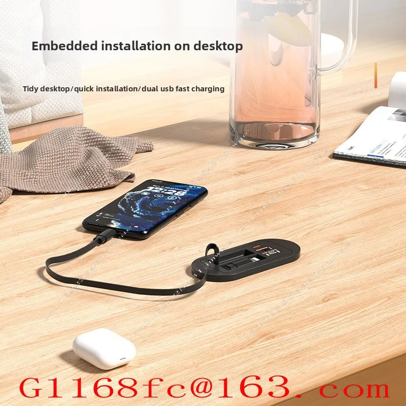 Universal Desktop Bedside Multi-port Usb Smart Home Telescopic Cable Hidden Embedded Integrated Office Usb Charging, Parts