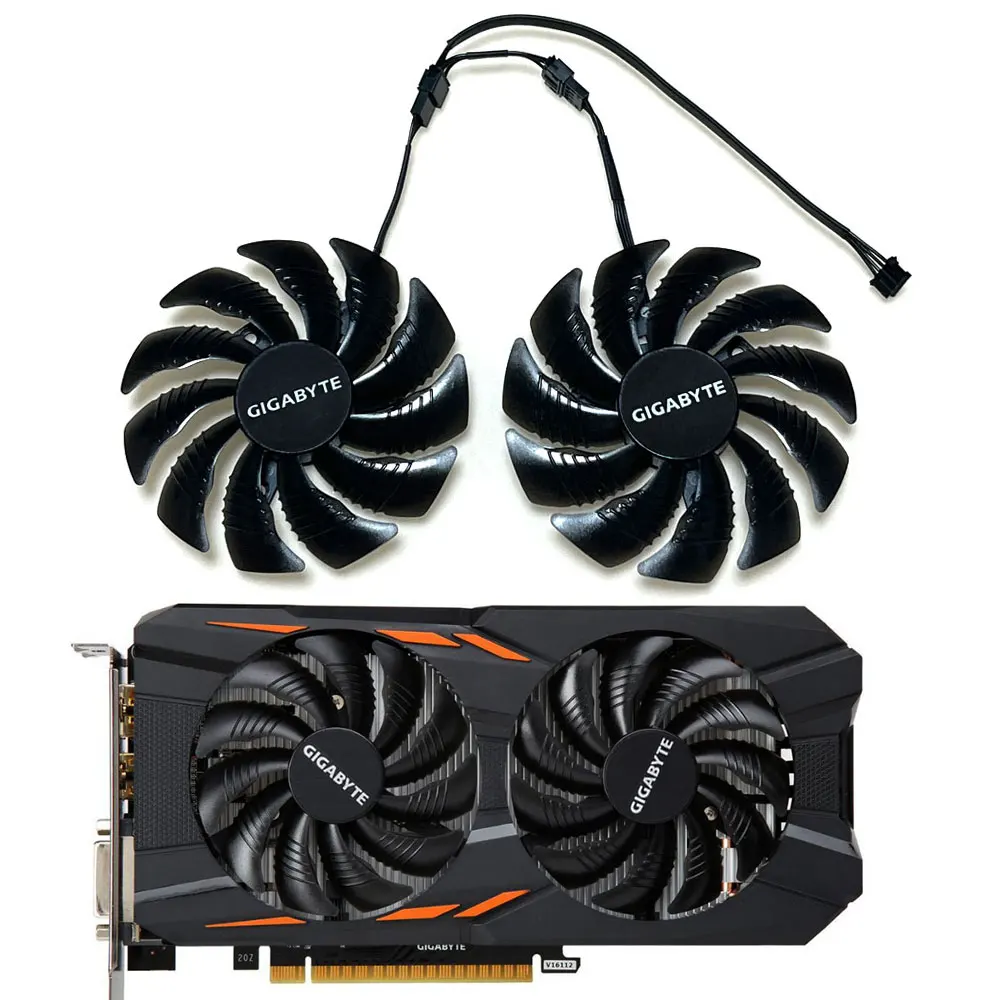 

T129215SU PLD09210S12HH P106-100 GTX 1050 Gpu Fan，For Gigabyte GTX 1070、1060、1050、RX 580、570、RX 480、470 Video Card Cooling Fan