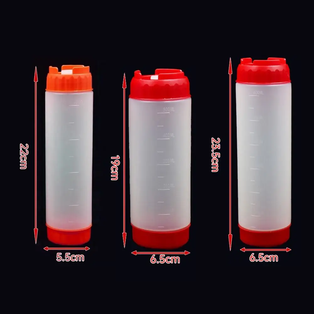 زجاجات صلصة بلاستيكية ذات سعة كبيرة زجاجات ضغط برأس مزدوج 16 أونصة 20 أونصة 24 أونصة موزع كاتشب الطماطم لطباخ النزهة