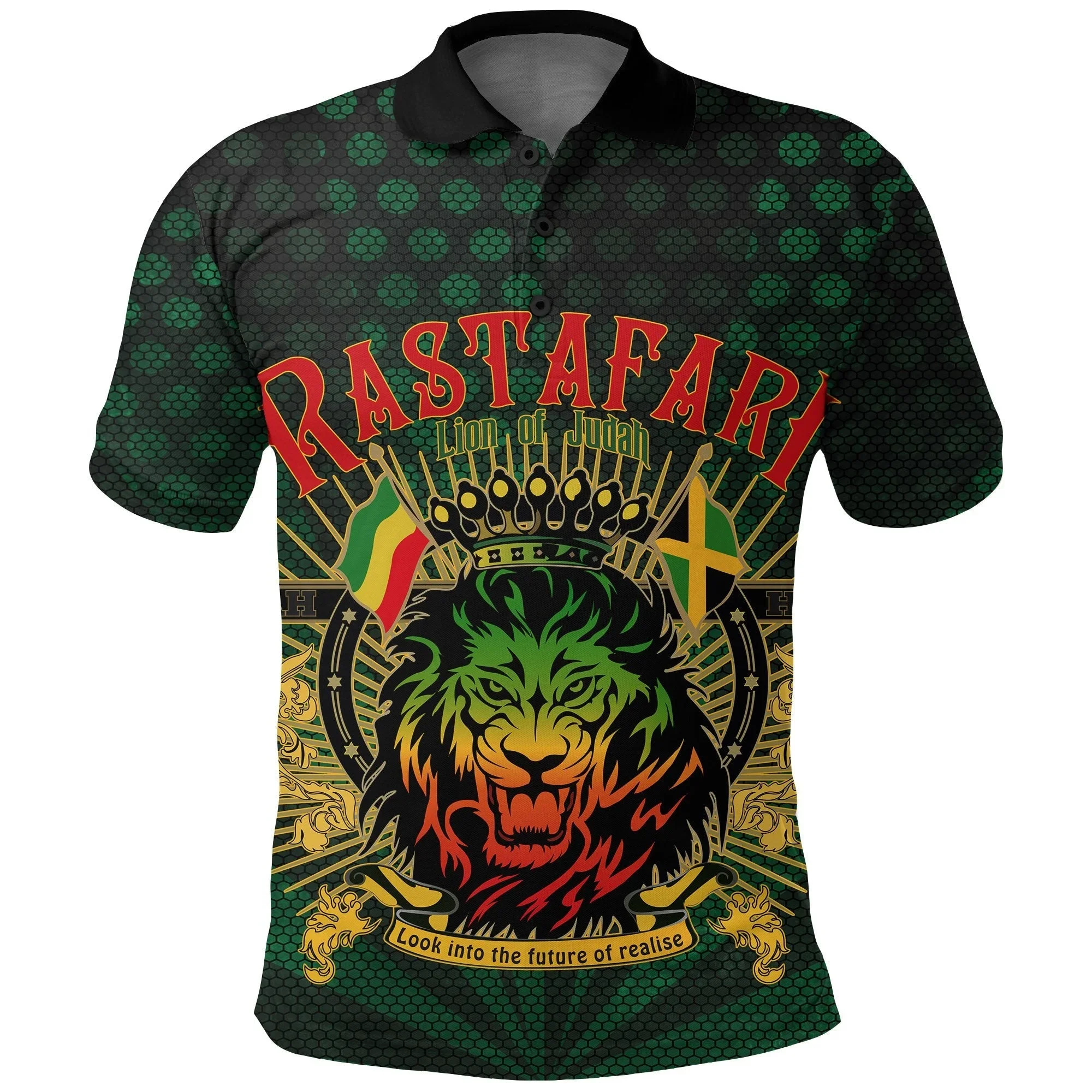 

Rastafari Ethiopia Jamaica Lion 3D Printed High-quality Unisex Polo-Shirts Men Women Casual Top