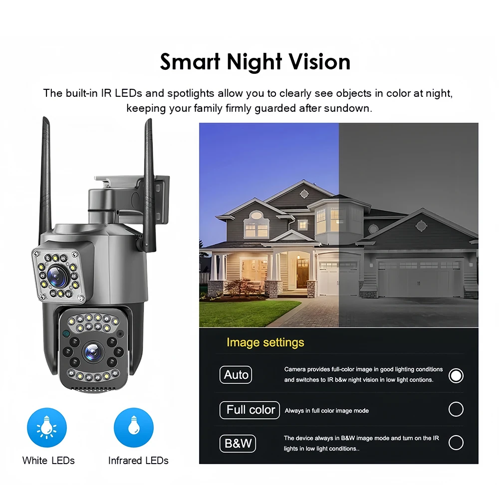 V380 Pro CCTV حماية أمنية 4K 8MP عدسة مزدوجة واي فاي كاميرا IP للرؤية الليلية Ai كشف الإنسان PTZ فيديو خارجي كامارا لاسلكية #2