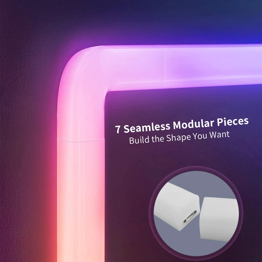 Smart Wireless Control LED Lâmpada de parede, Multi-Color Música Sincronização, Decoração para casa, Game Streaming Media