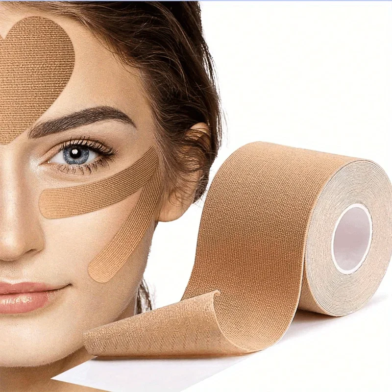 2.5CM * 5M Nastro kinesiologico per viso V Line Collo Occhi Lifting Rughe Rimozione Nastro adesivo Strumento per la cura della pelle del viso Benda elastica