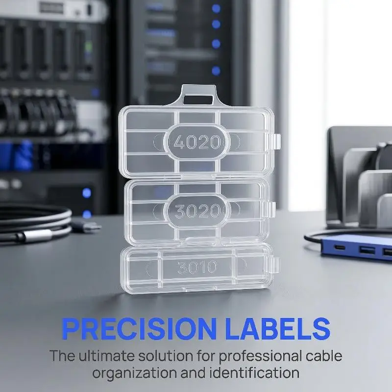 50Pcs Set Transparent Case For Efficient Wire Organization In Home Office Workshop Plastic Cable Tie Marker Tags