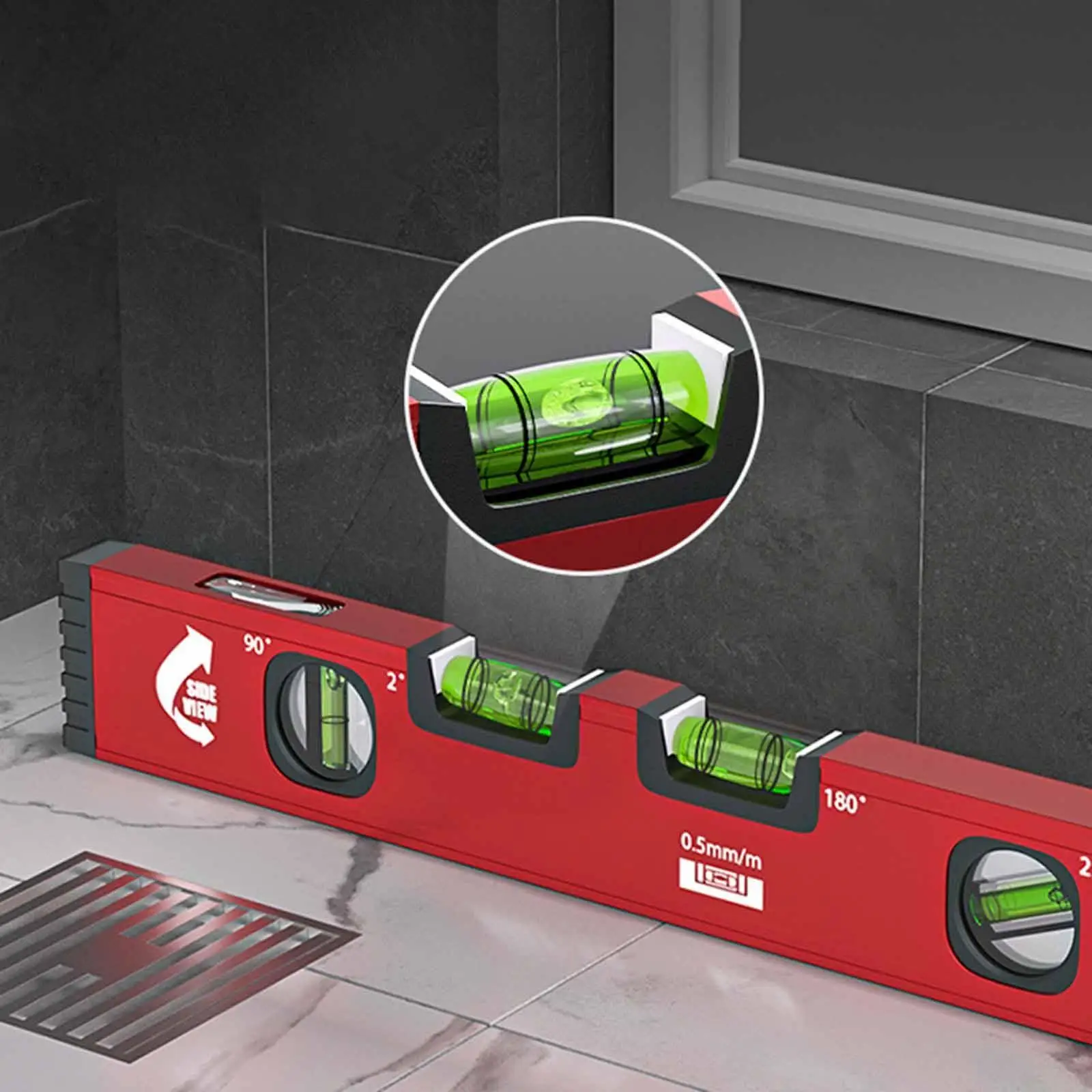 

Bubble Level 2°/22.5°/45°/90°/180° Plumbing Level for Home Marking Cutting