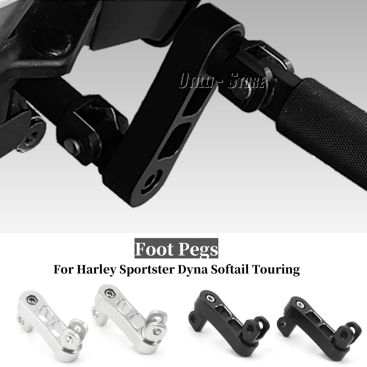 

Регулируемые пассажирские подножки для мотоцикла, комплект крепления, шоссейные колышки, мужское крепление, зажим для подножки, поддерживающий удлинитель, кронштейн для Harley