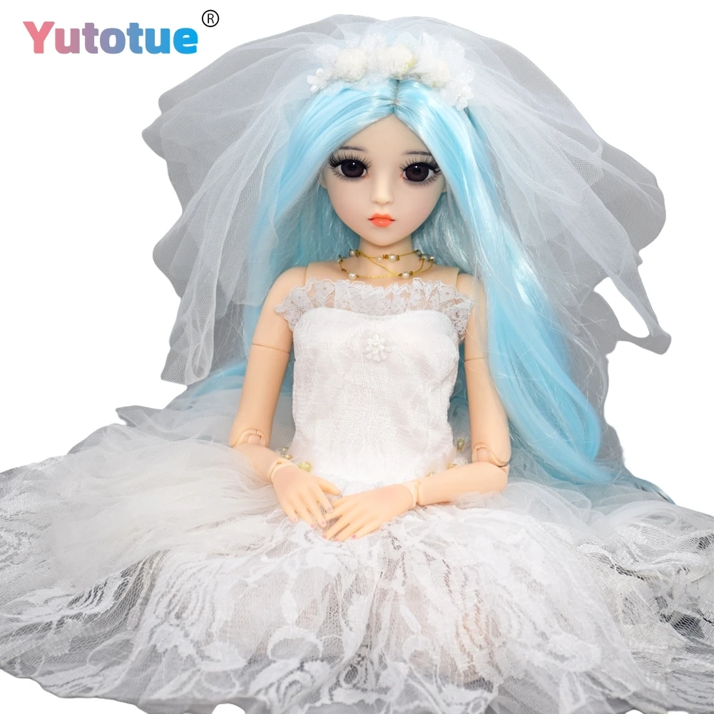 

YUTOTUE 1/3 BJD кукла игрушка 60 см принцесса женская кукла с механическим макияжем и синими волосами парики платье наряды