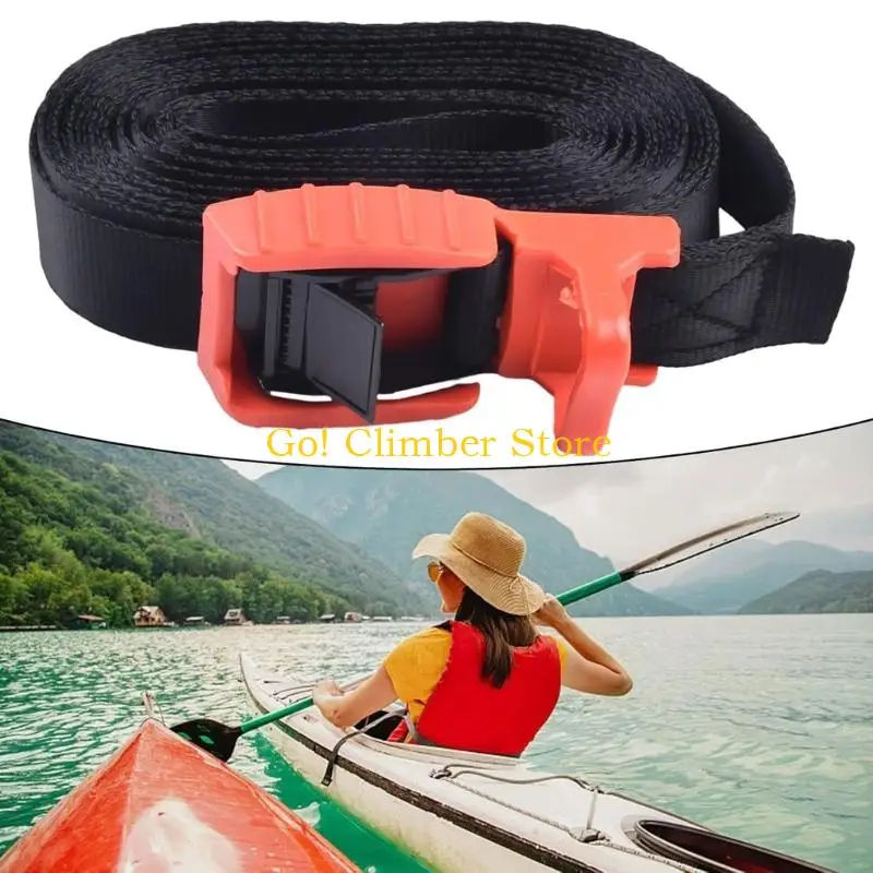 Q84C Flat Fabric Tie-Down Belts for Recreation Gear, Thread-and-Pull Fasteners for Equipment Transport or Storage Tasks