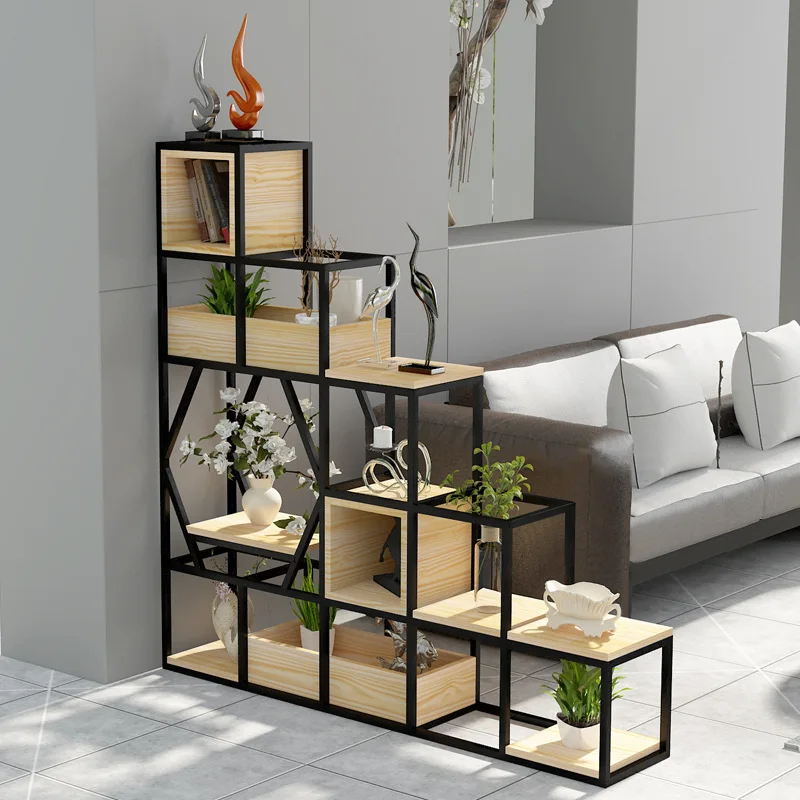 Factory Direct 2026 Household partition storage trapezoidal lattice storage cafe display rack