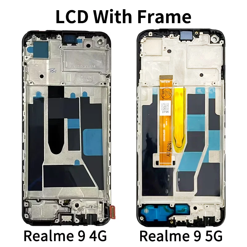 AMOLED For OPPO Realme 9 Realme9 4G/5G RMX3521 RMX3474 LCD Display Touch Screen Digitizer Assembly With Frame