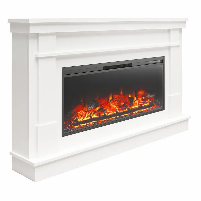 White Decor Flame Remote Control Decorative Freestanding Electric Fireplace Tv Stand Heater