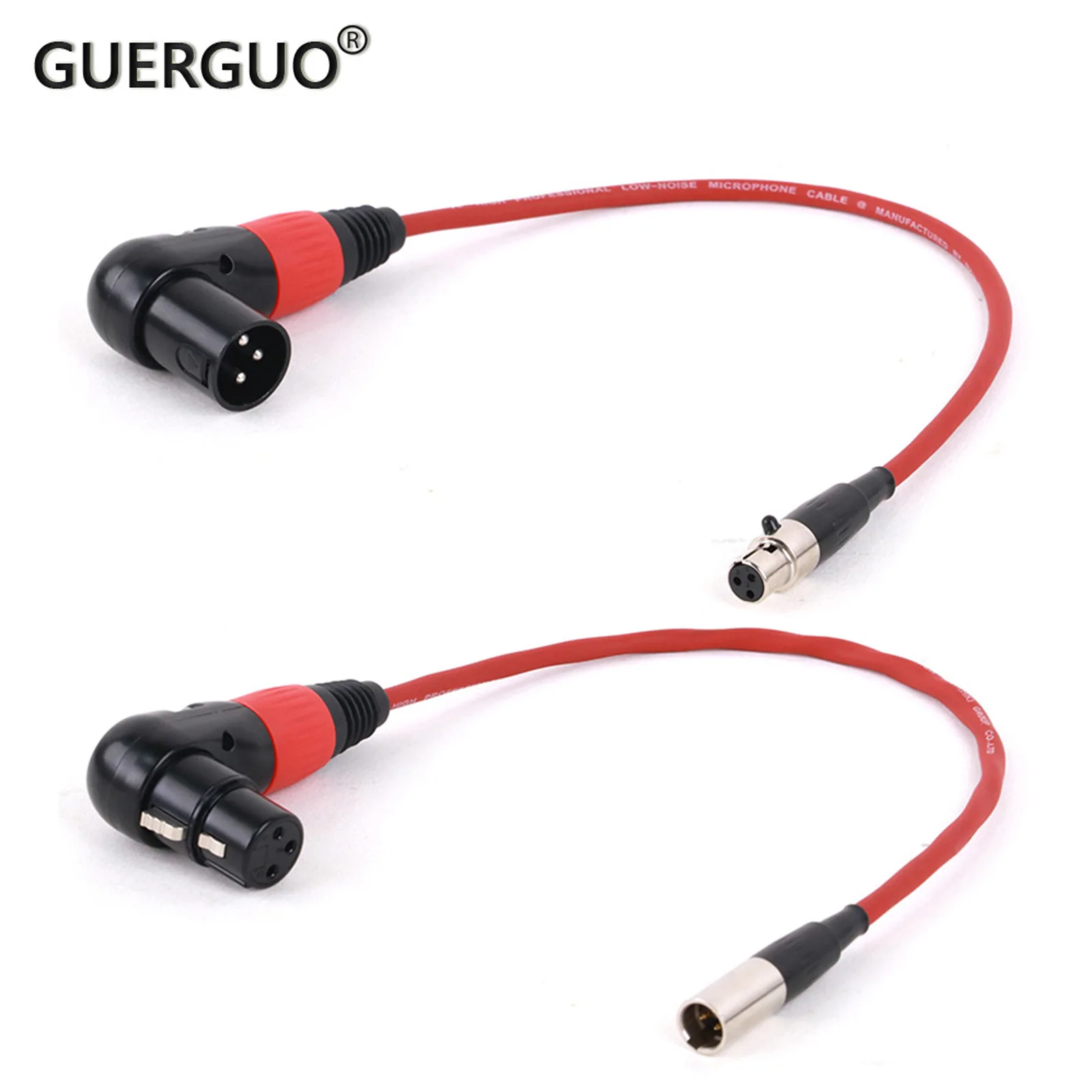 1PC 90 Degree XLR Female/Male to Mini XLR Male/Female Adapter Cable Mini XLR to XLR Microphone Audio Converter Cable for Camera