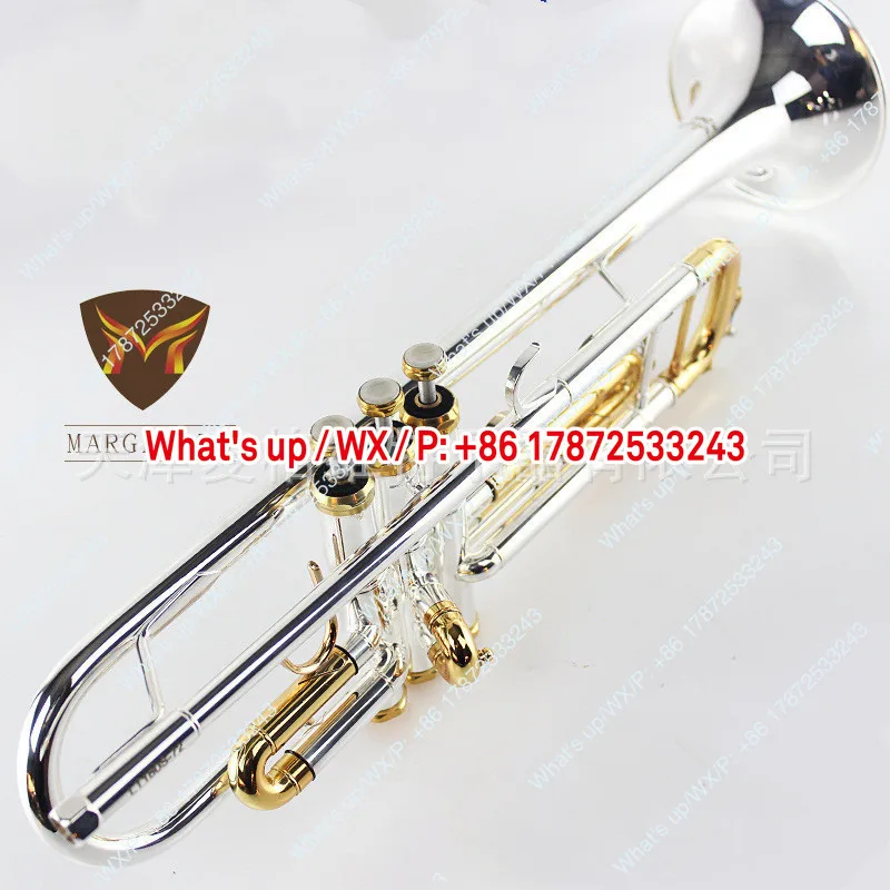 Novice Western wind trumpet instrument - B-down three tone trumpet instrument - brass silver plated trumpet