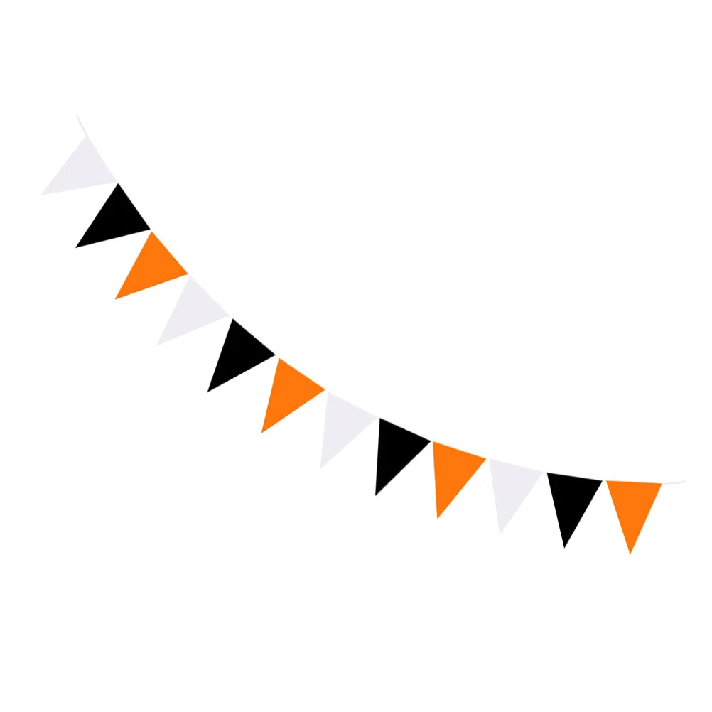 

Premium Halloween Triangle Flag Orange Black White Hanging Decoration for Outdoor Use Halloween Party Decorations