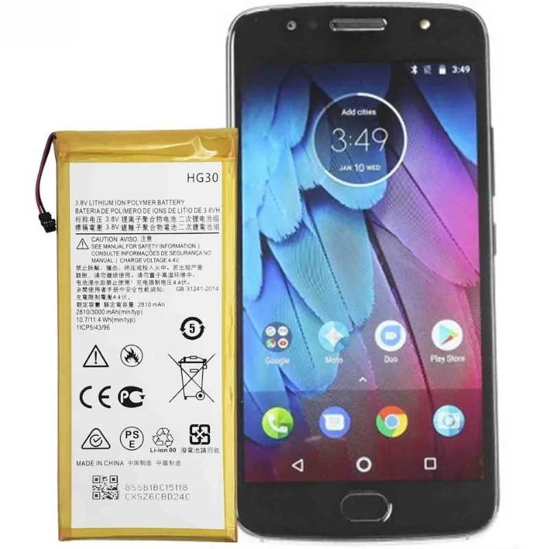 HG30 for Motorola G5S/G5S Plus/G6/G6 20Plus Phone Battery High Quality High Capacity Replacement Bateria Grade A Cell with Tools