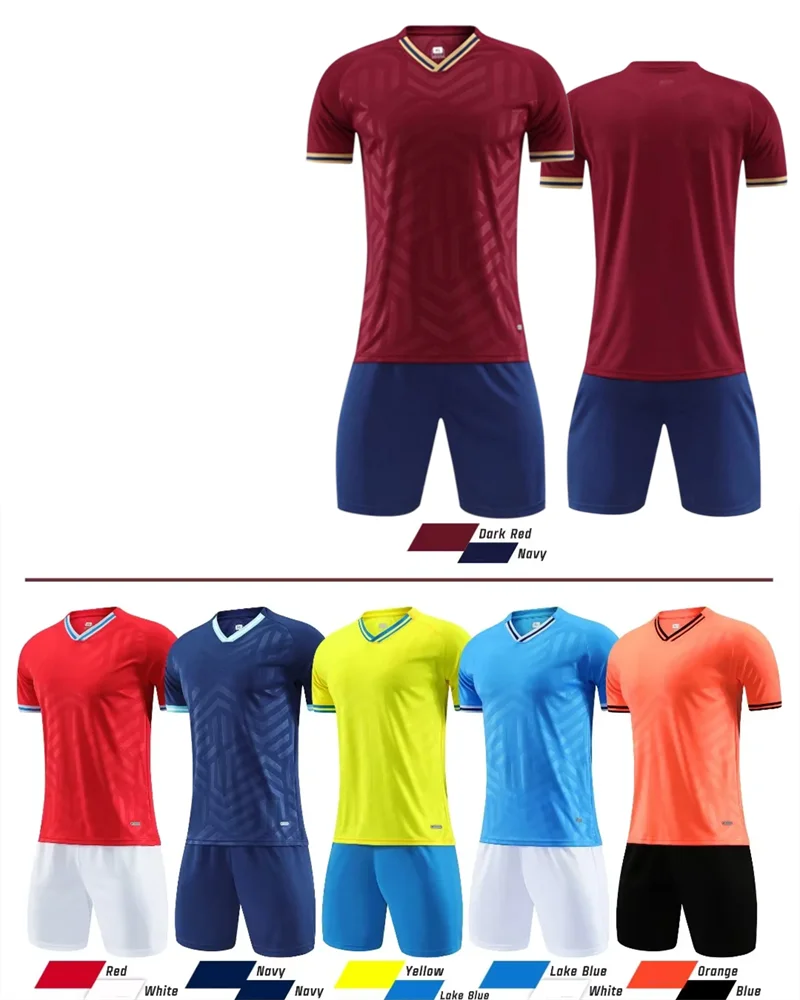 

100%Polyester Quick-Dry Mesh Fabric Soccer Jerseys Breathe Elastic Kids Football Sets Professional Custom Children Uniform