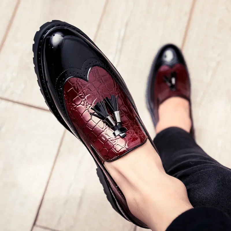 Zapatos De Vestir a la moda para Hombre, mocasines De cuero cómodos y transpirables, estilo Vintage De negocios, Oxfords sociales