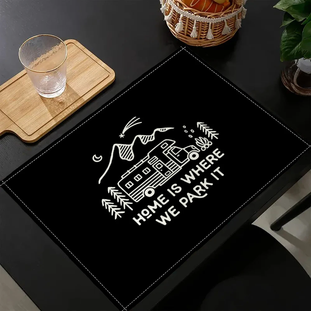

Home Is Where We Park It Car Anti skidding Dining Table Pads Heat Resistant Guard Countertop Protector Decor mat 5.27