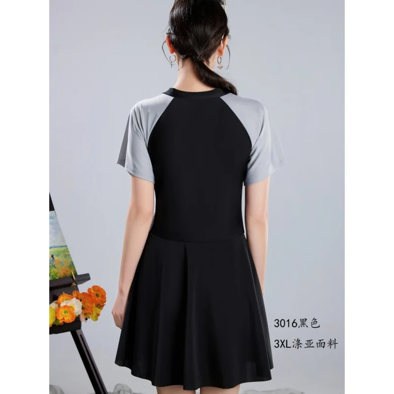 Minsu Traje de baño deportivo para piscina para mujer Falda de una pieza Estilo Boxer Traje de baño Control de barriga Adelgazante Tallas grandes Primavera caliente B