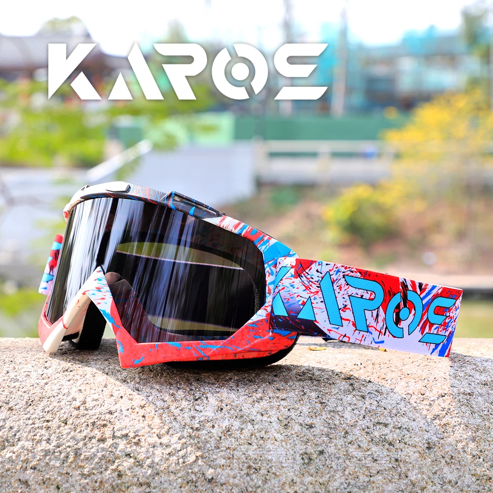 Karos Cycling Goggles UV400 Protection Off-road Motorcycle Glasses Men Women Wide Vision Motocross Sports Eyewear For MTB ATV
