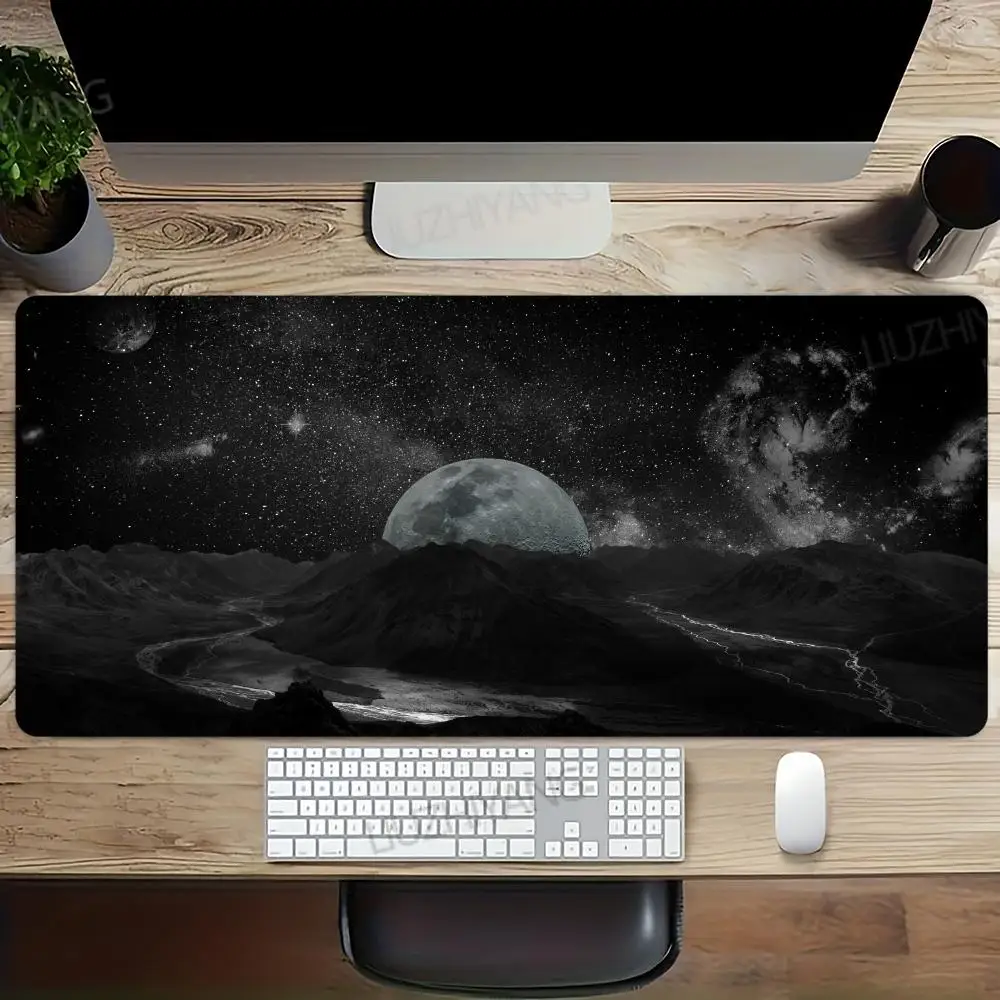 

Коврик для мыши с лунным пейзажем, компьютерные аксессуары, офисные игровые настольные коврики, резиновые противоскользящие коврики для игровой клавиатуры, коврики для мыши, настольные коврики 40X90