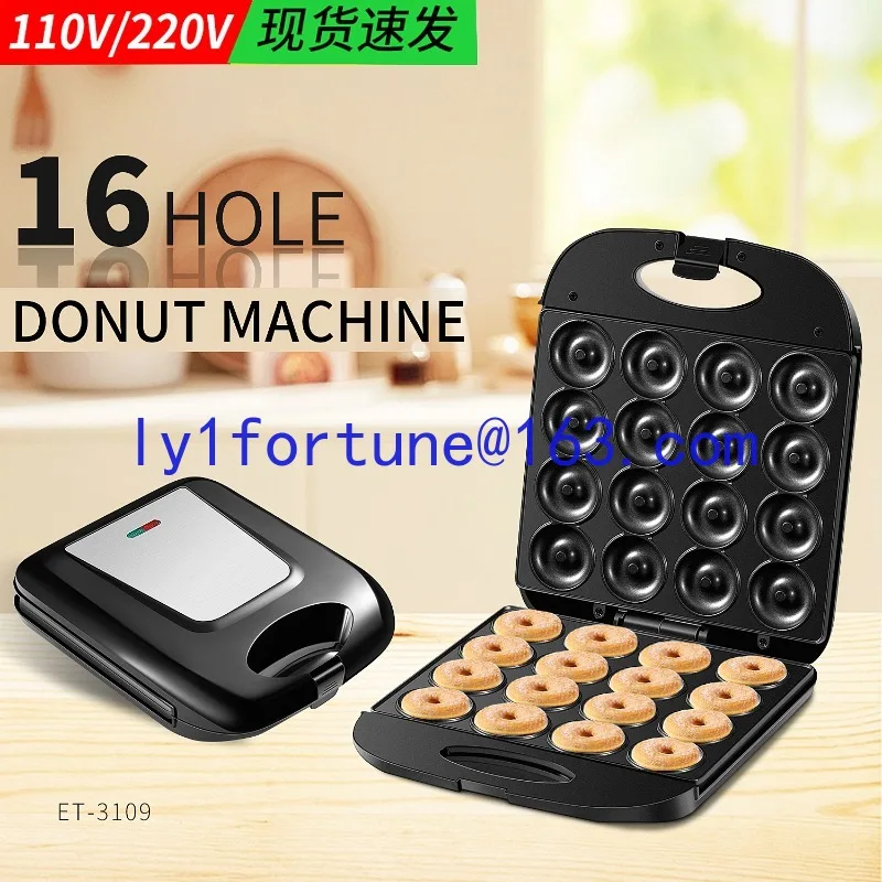 New 16 hole donut machine, temperature controlled breakfast machine, double-sided heating electric pancake machine for 2026
