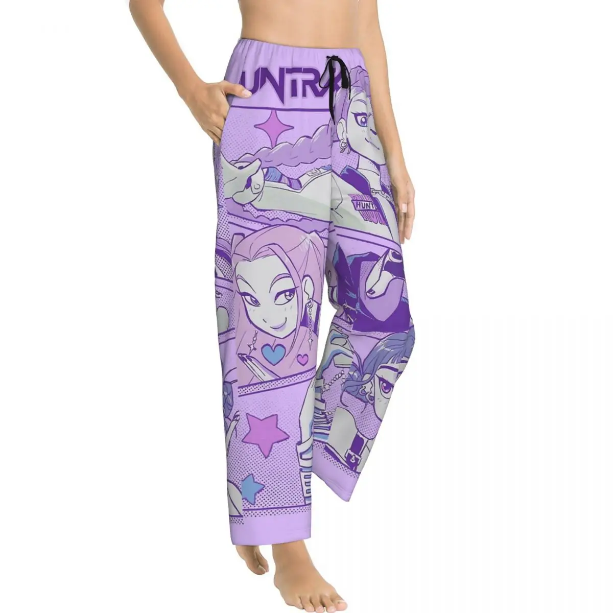 

HUNTRX Fan Art Kpop Demon Hunters пижамные штаны свободные пижамы женские мягкие удобные домашняя одежда спальные штаны большой размер 3XL