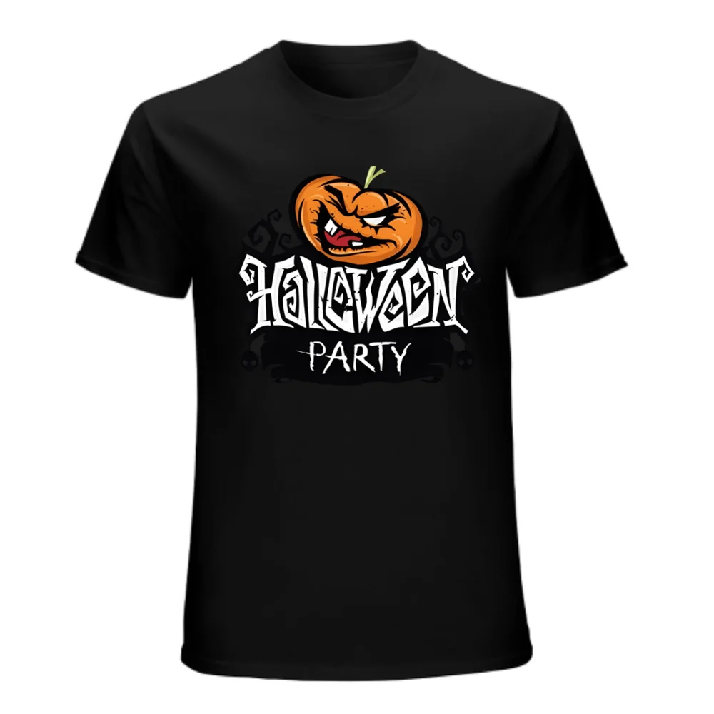 Evil Pumpkin Head Printed Short Sleeve T-shirt - Make your style unique