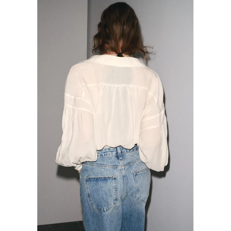 

Новые летние женские льняные плиссированные украшения, романтический воротник с воротником-стойкой, длинный Sve irt, свободный крой, чистый цвет