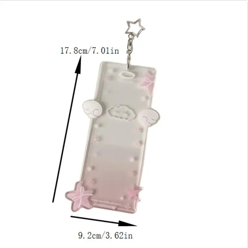 Cute Star Four-compartment Photocard Holder Acrylic Card Holder Idol Photo Storage Card Display Protect Pendant DIY Decor Gifts