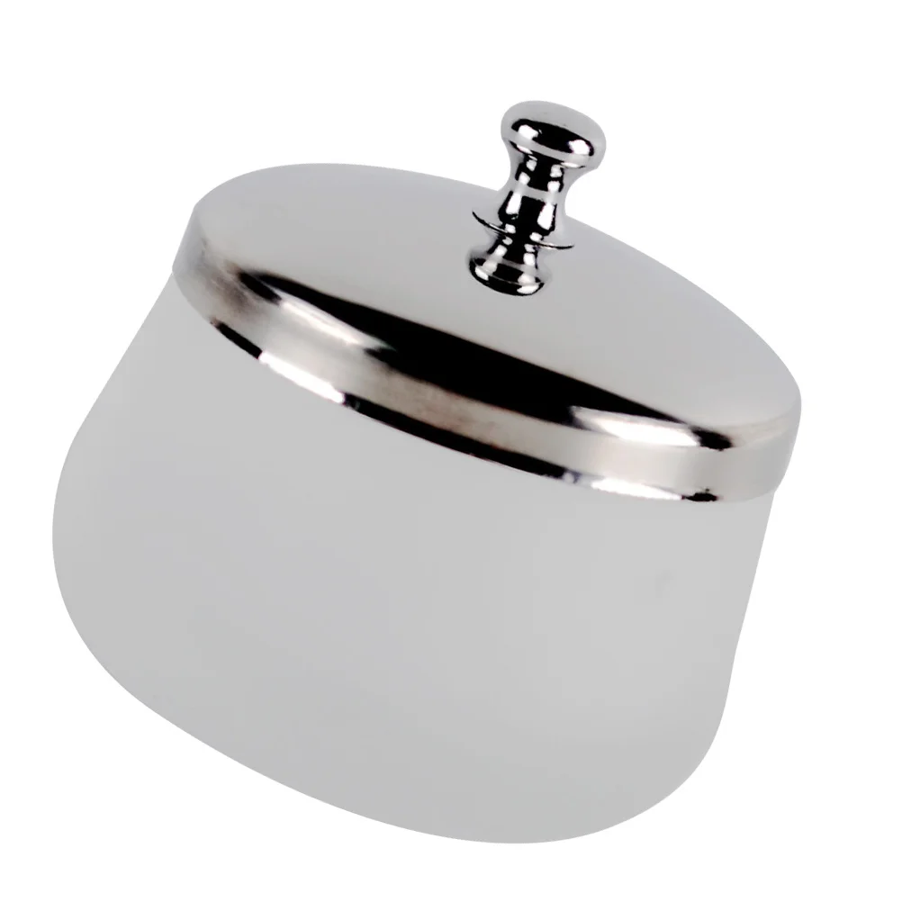 

1Pcs Glass Frosted Nail Polish Remover Cup Premium Quality Round Manicure Cleaning Container for Nail Art Supplies Storage White