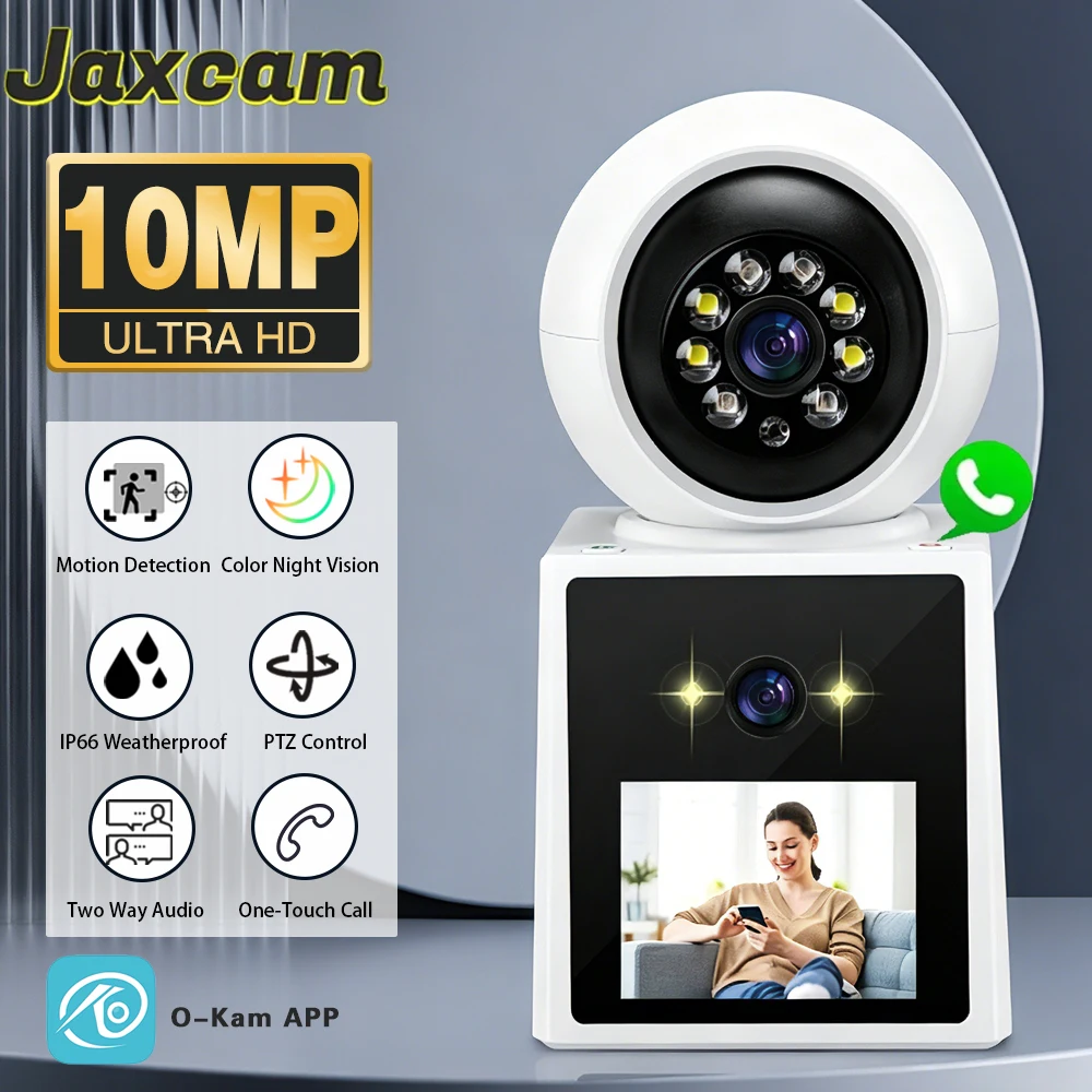 

O-Kam 10MP Wi-Fi камера видеонаблюдения с двумя объективами и обзором 360° ° Камеры видеонаблюдения Wi-Fi с двусторонней аудио- и видеосвязью, умный домашний видеоняня