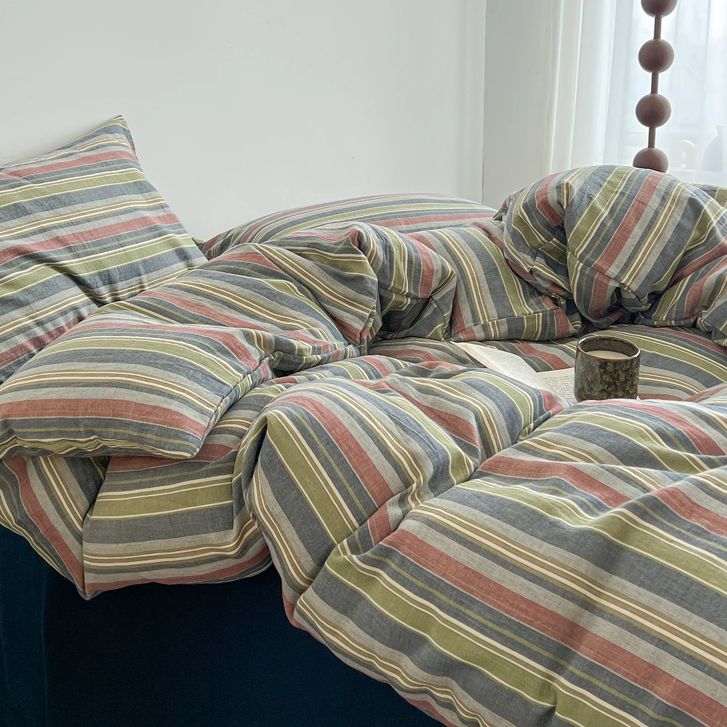 Niedliche Bettwäsche im koreanischen Stil für Mädchen Bettwäsche neue haut freundliche frische Flora gedruckt gewaschene Baumwolle Bett bezug Set – Detail 5