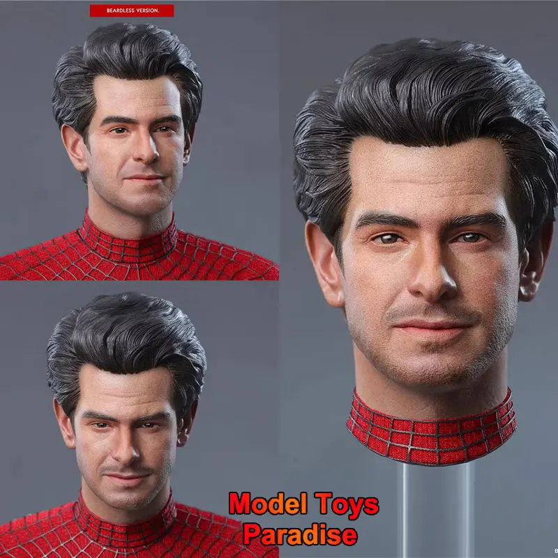 BLACK 8 STUDIO BK-005 1/6 Men Soldier Spider Hero Head Carving Andrew Garfield Super Hero Head Fit 12inch Action Figure Body