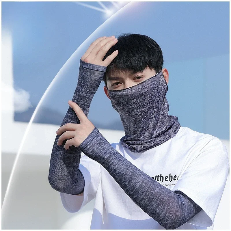 حماية من أشعة الشمس الصيفية لركوب الدراجات في الهواء الطلق للرجال والنساء، غطاء ذراع مطبوع للأشعة فوق البنفسجية ومضاد للإضاءة على الجليد