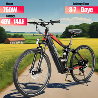 E-bike 750W Brushless motor 48V14AH lithium battery Mechanical Disc Brakes Electric Bicycle 26-inch Tire Mountains Electric Bike