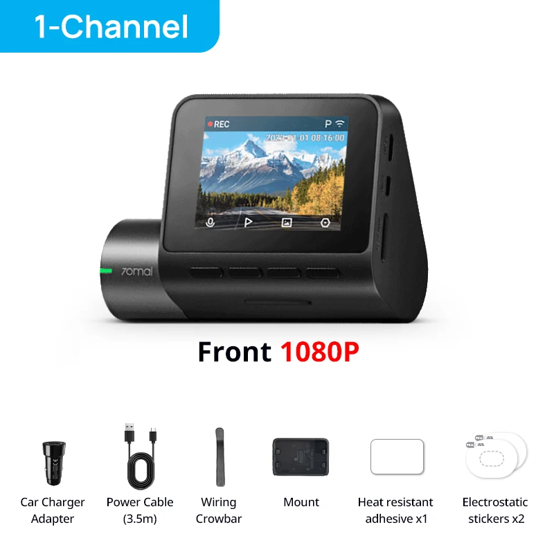 70mai Dashcam A200 Dual-channel opname 1080P HDR 2'' IPS scherm 24 uur parkeerbewaking auto DVR 70mai A200 WIFI APP 130° °   Zichtveld