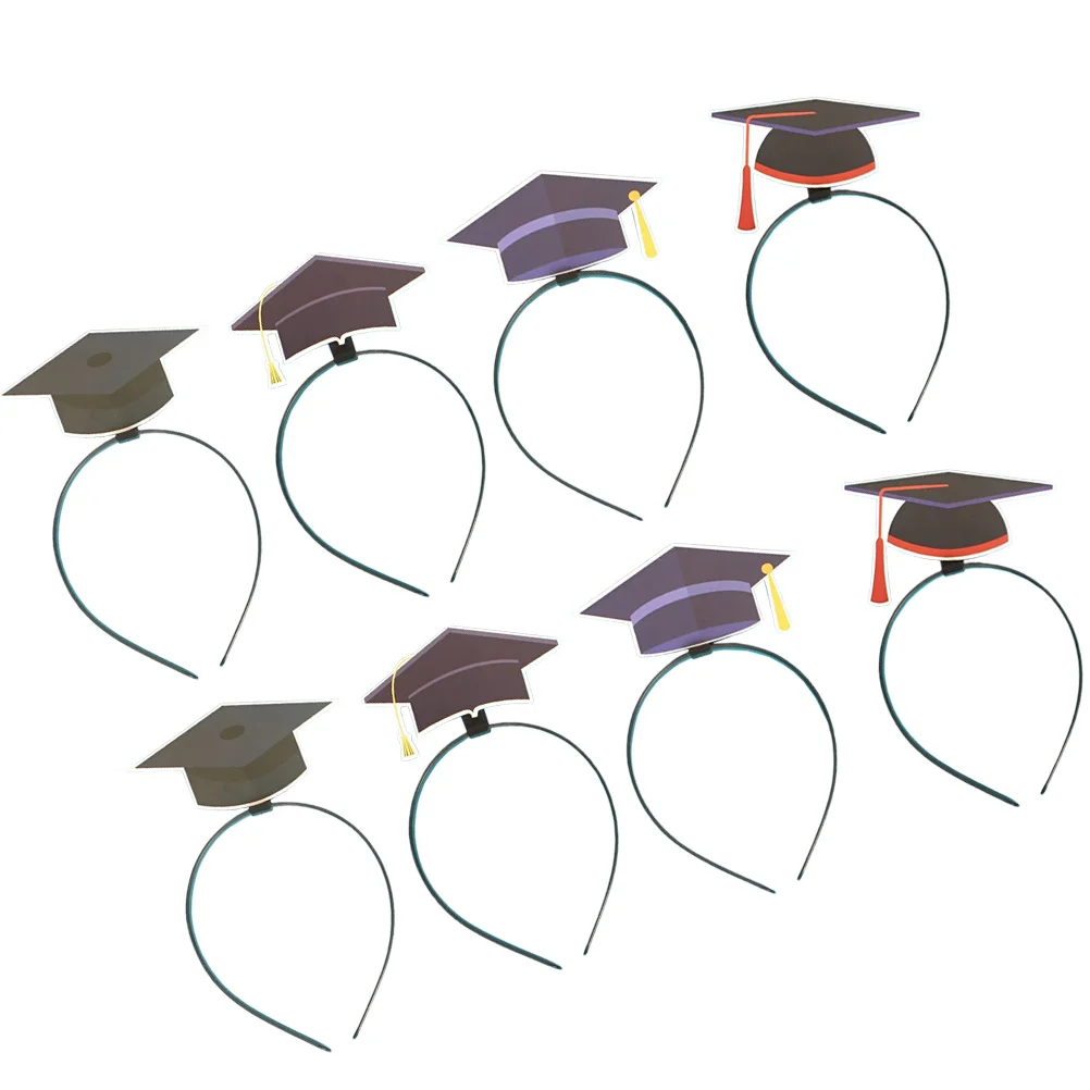 

8 Pcs Graduation Headband Party Hair Decor Hoop Festival Decorative Headdress Tie