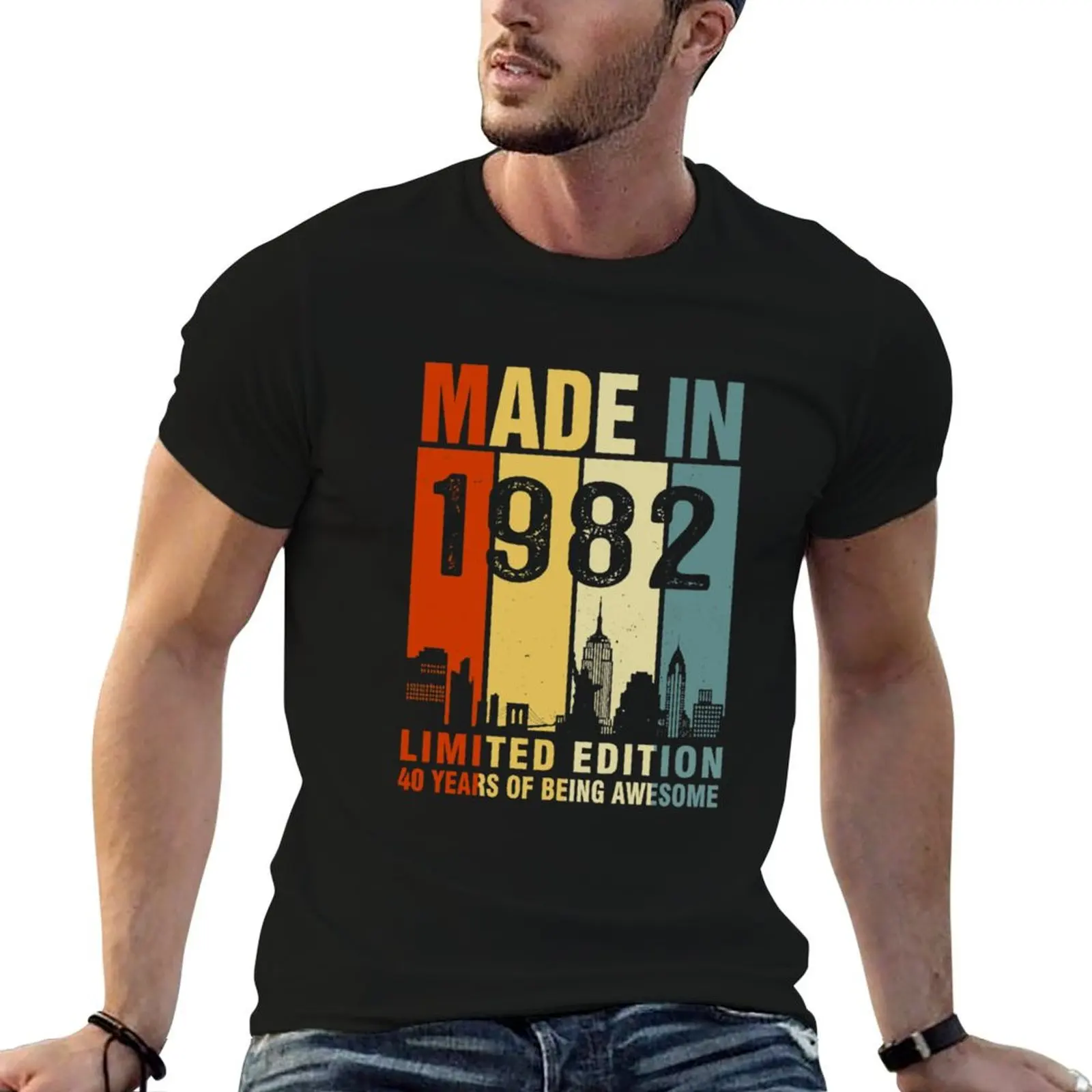 Made In 1982 Limited Edition 40 Years Of Being Awesome T-Shirt plus size clothes plus size tops funny t shirts for men