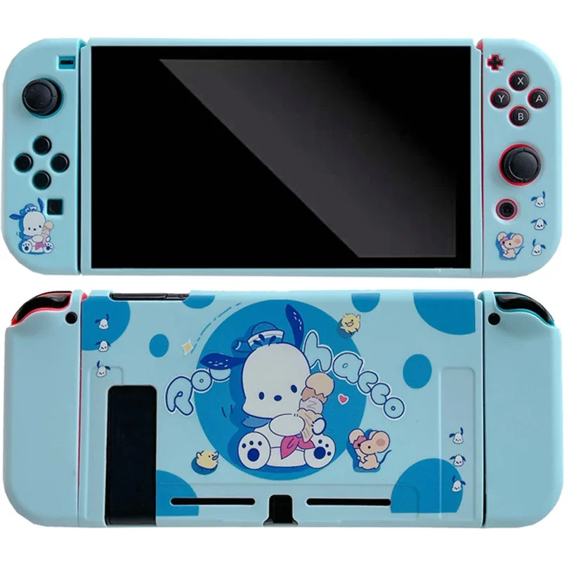 Sanrio Cartoon Cute Pochacco TPU Soft Protective Case for Nintendo Switch Game Console Controller NS OLED Gaming Accessories