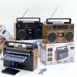 AM FM SW Multi Band Solar Charging Radio Desktop Radio HIFI Stereo Portable Vintage Wireless Bluetooth Speaker FP-2382-S