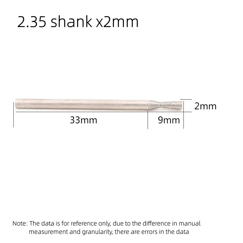 2.35/3mm Shank C7 Grinding Head Inverted Conical Grinding Bits Stone Carving Deburring Rotary Tool
