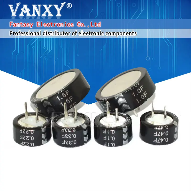 5.5V Super capacitor 0.1F 0.22F 0.33F 0.47F 1F 1.5F 4.0F V-type C-type H-type Button Farad capacitor