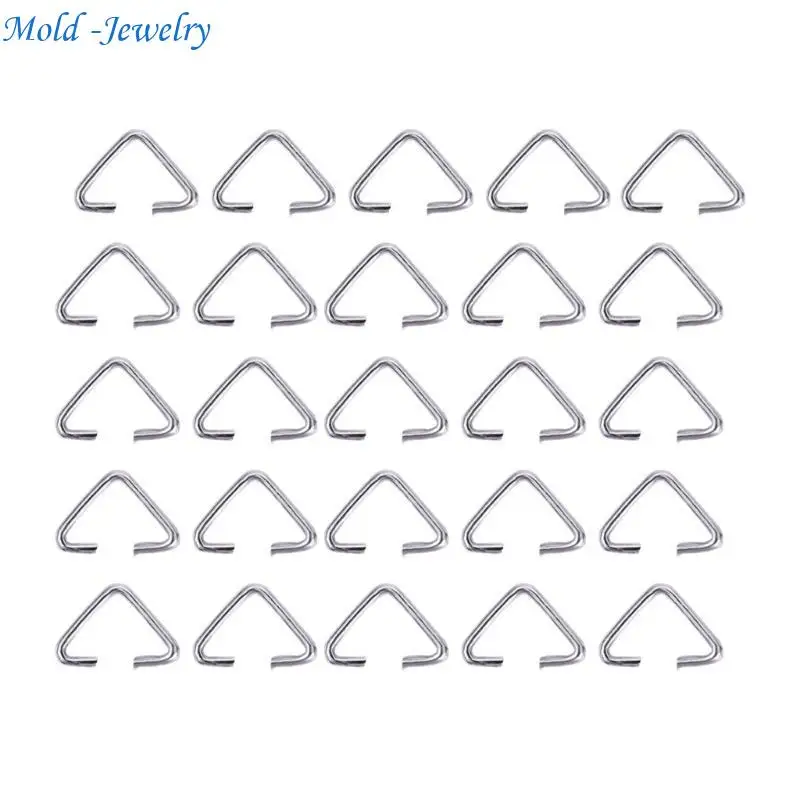 

69HB 600 Pieces Stainless Steel Triangles Bails Open Rings Connectors for Handmade Earrings Bracelets and Necklaces Set