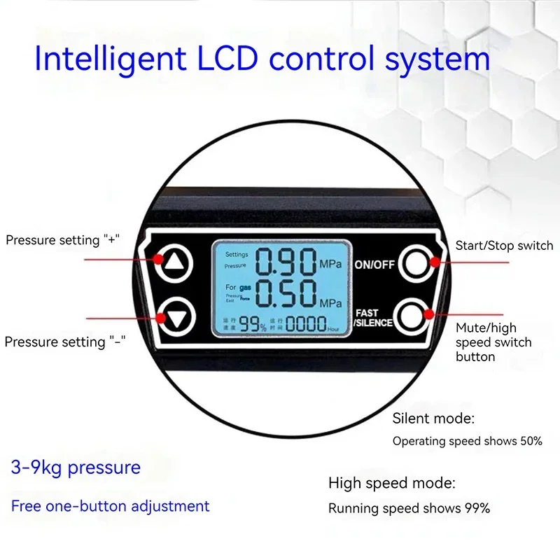 مضخة هواء صغيرة متغيرة التردد العاكس ضاغط الهواء المحمولة خالية من الزيت كتم النجارة رذاذ اللوحة الضغط العالي/220 فولت