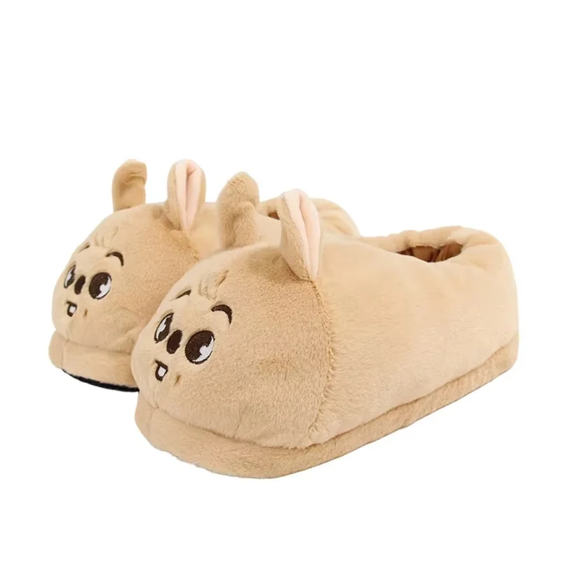 스쿠즈 한국 울프찬 봉카리 한쿠오카 키체인 인형 귀여운 봉제 슬리퍼 따뜻한 실내 겨울 신발 팬 선물