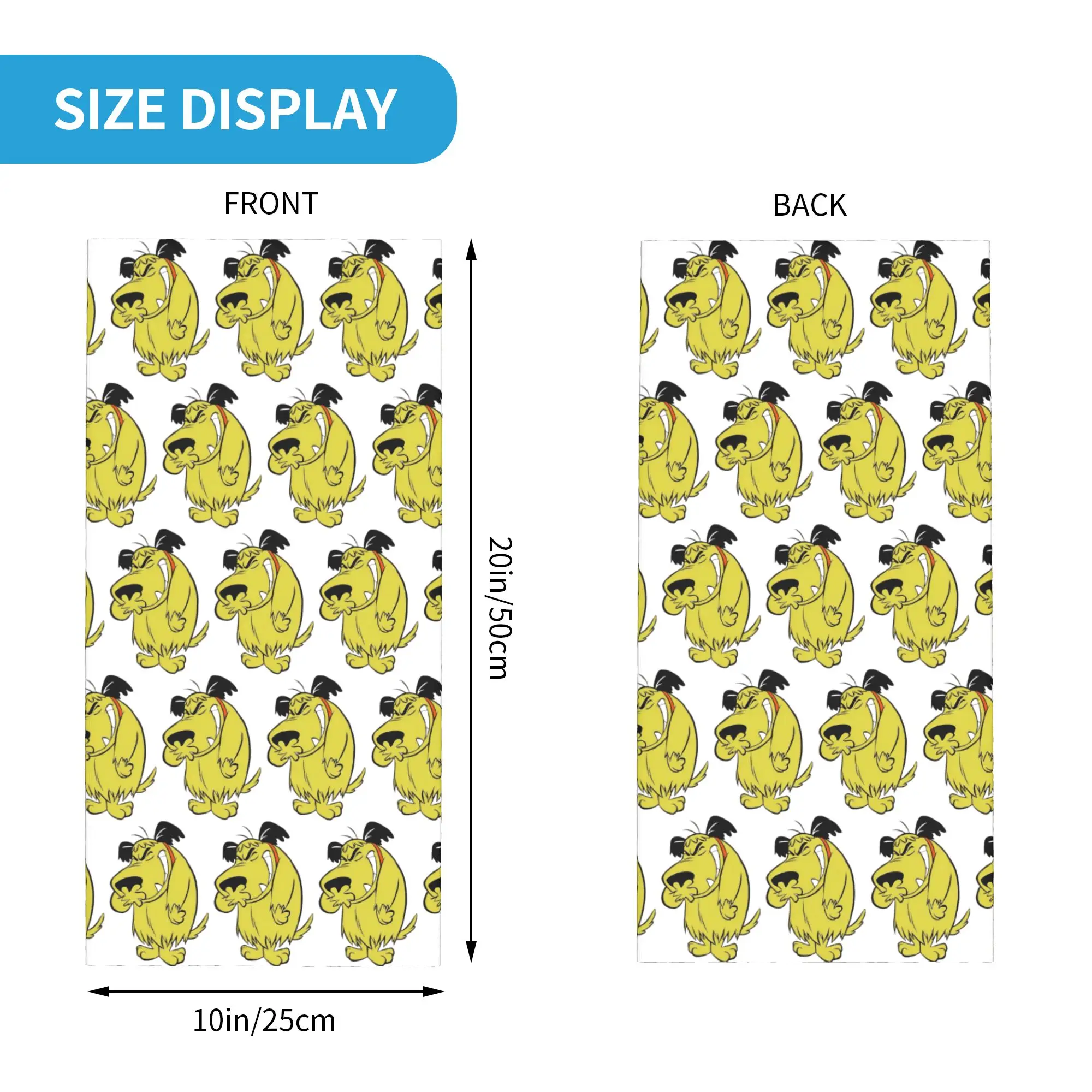 Muttleys Laughings Classic Wackys Racess Cartoon Dog Bandana Neck Gaiter Printed Wrap Scarf Headwear Hiking Fishing Unisex Adult